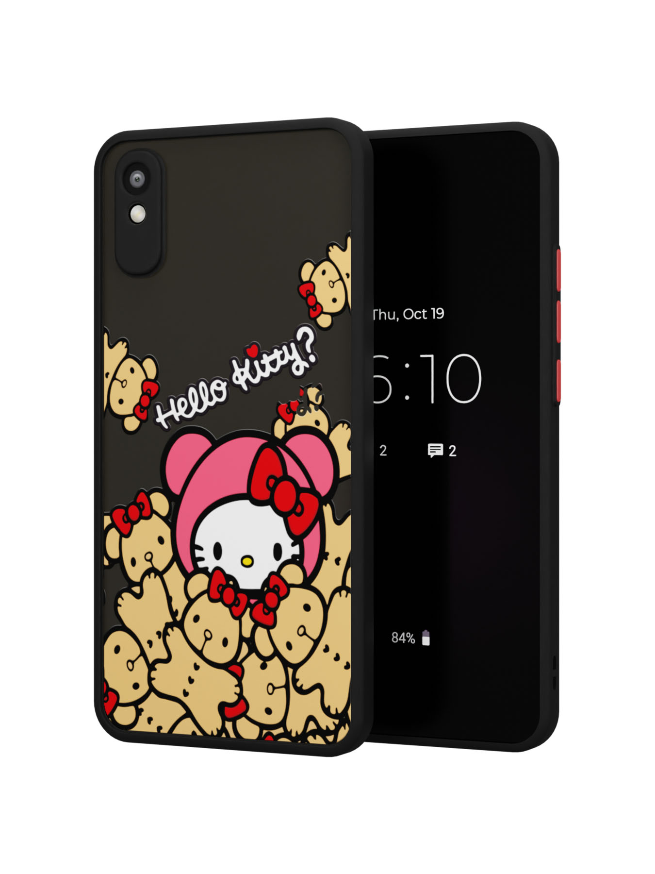 Противоударный чехол для Xiaomi Redmi 9A "NOVEL: Хеллоу Китти и медведи"