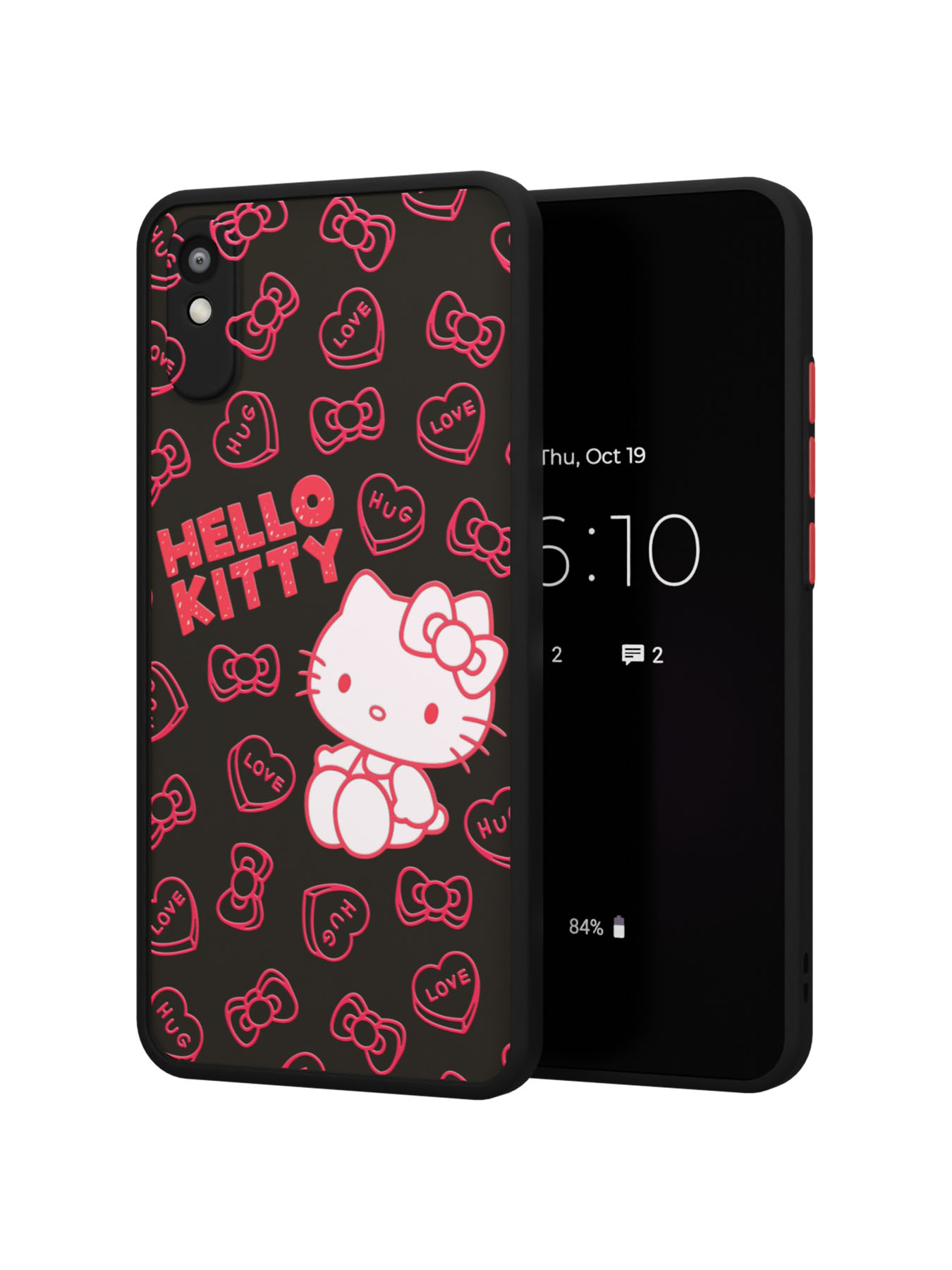 Противоударный чехол для Xiaomi Redmi 9A "NOVEL: Хеллоу Китти сердца"