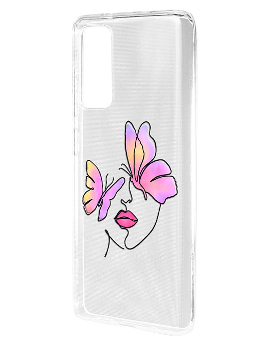 Силиконовый чехол для Samsung Galaxy S20 Fan Edition Девушка с бабочками