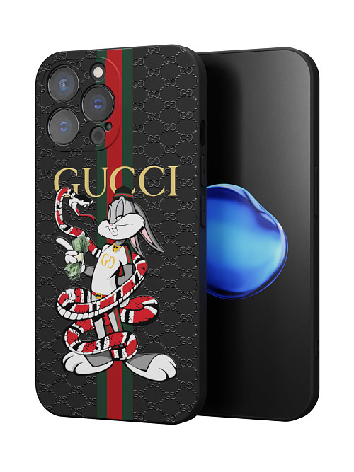 Силиконовый чехол для Apple iPhone 15 Pro Max "NOVEL: Багз Банни Gucci"