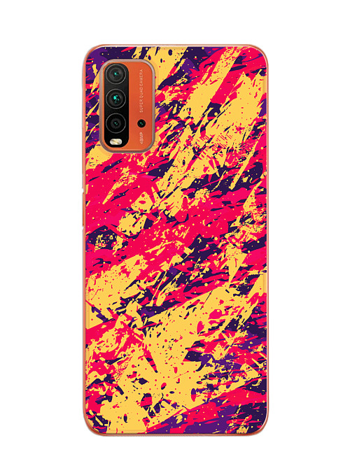 Силиконовый чехол для Xiaomi Redmi 9T "Брызги краски"