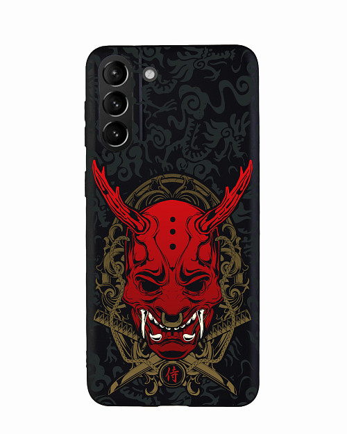 Силиконовый чехол для Samsung Galaxy S21+ (5G) "Red Oni mask"