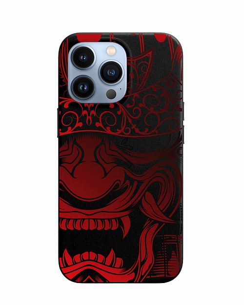 Силиконовый чехол для Apple iPhone 13 Pro Красная маска самурая