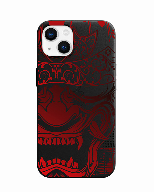 Силиконовый чехол для Apple iPhone 13 Красная маска самурая