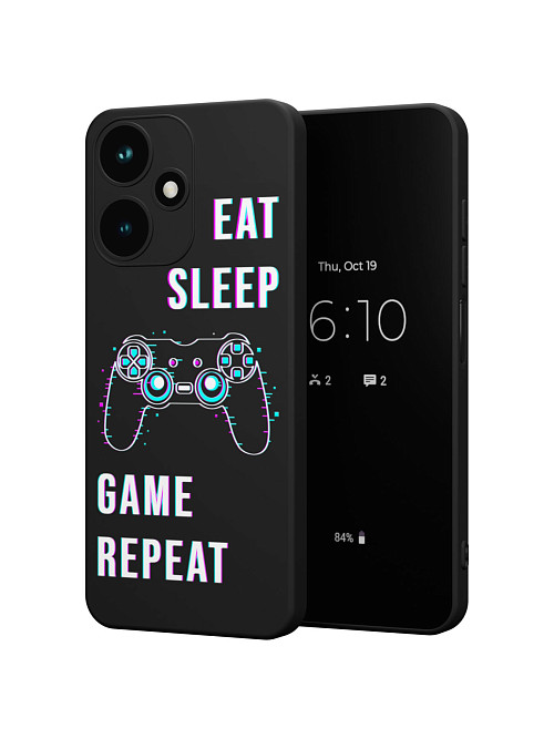 Силиконовый чехол для Infinix HOT 30 (4G) "Eat Sleep Game repeat"