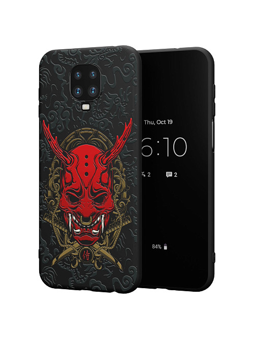 Силиконовый чехол для Xiaomi Redmi Note 9 Pro "Red Oni mask"