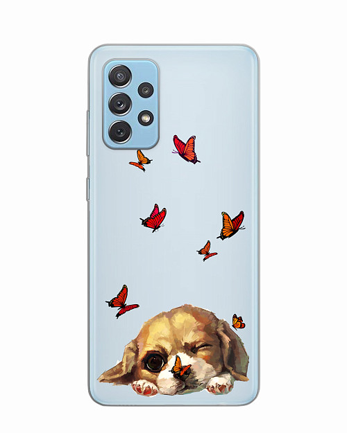 Силиконовый чехол для Samsung Galaxy A72 "Милый щенок"