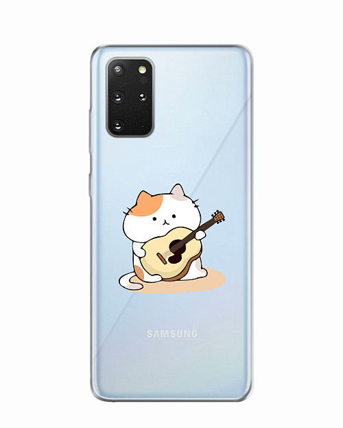 Силиконовый чехол для Samsung Galaxy S20 Plus Усатый гитарист