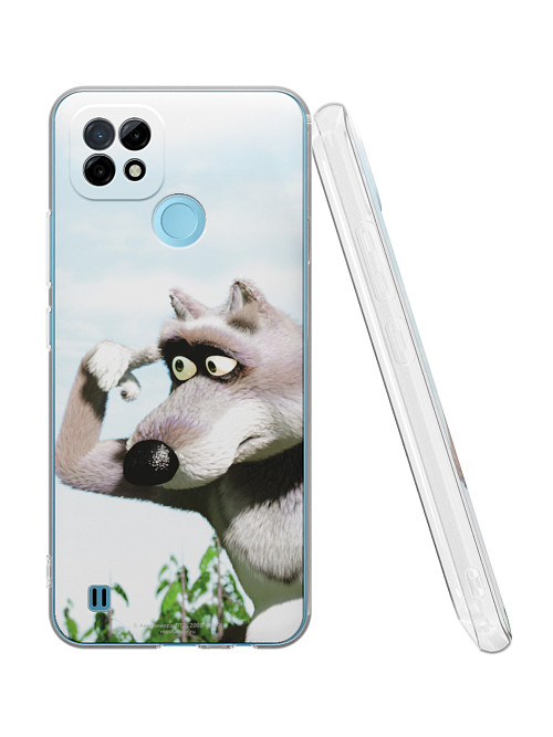 Силиконовый чехол для Realme C21 "Маша и медведь: Волк ку-ку"