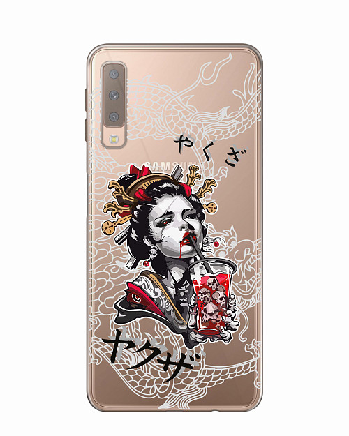 Силиконовый чехол для Samsung Galaxy A7 (2018) Geisha Bloody