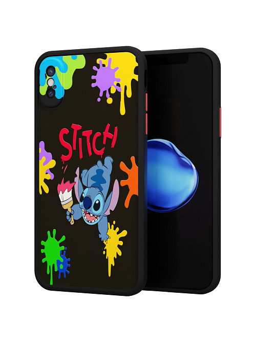 Противоударный чехол для Apple iPhone Xs "NOVEL: Stitch paints"