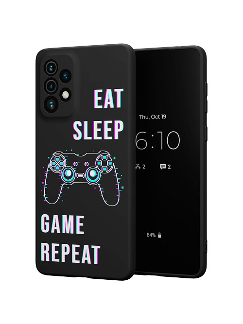 Силиконовый чехол для Samsung Galaxy A73 (5G) "Eat Sleep Game repeat"