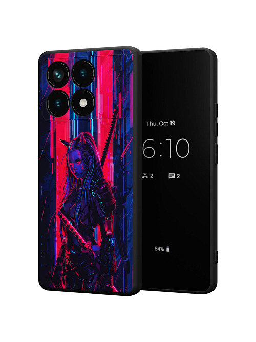 Силиконовый чехол для Poco X6 Pro (5G) "Кибер Женщина"