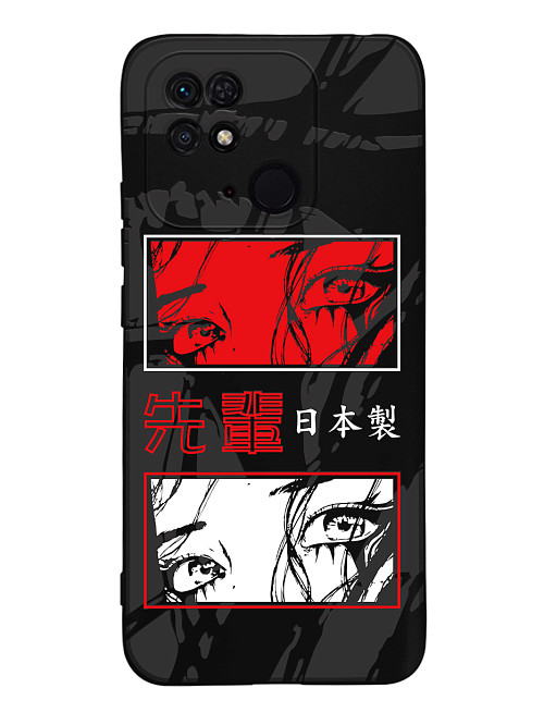 Силиконовый чехол для Xiaomi Redmi 10C/POCO C40 Красно-белый взгляд