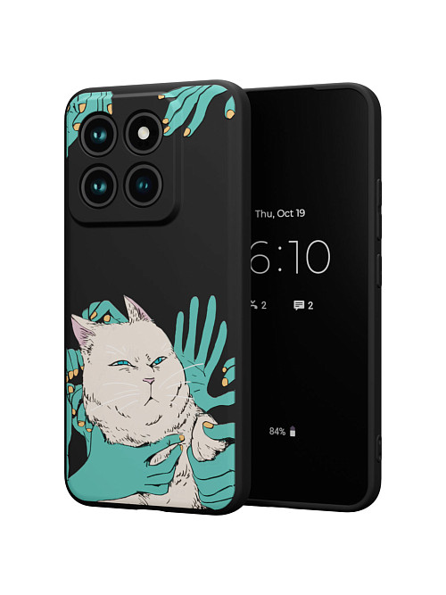 Силиконовый чехол для Xiaomi 14 Pro "NOVEL: Кот в руках"