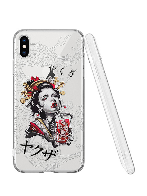 Силиконовый чехол для Apple iPhone XS Max "Geisha Bloody"