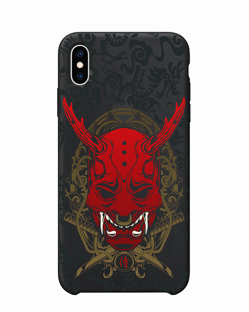 Силиконовый чехол для Apple iPhone Xs Max "Red Oni mask"