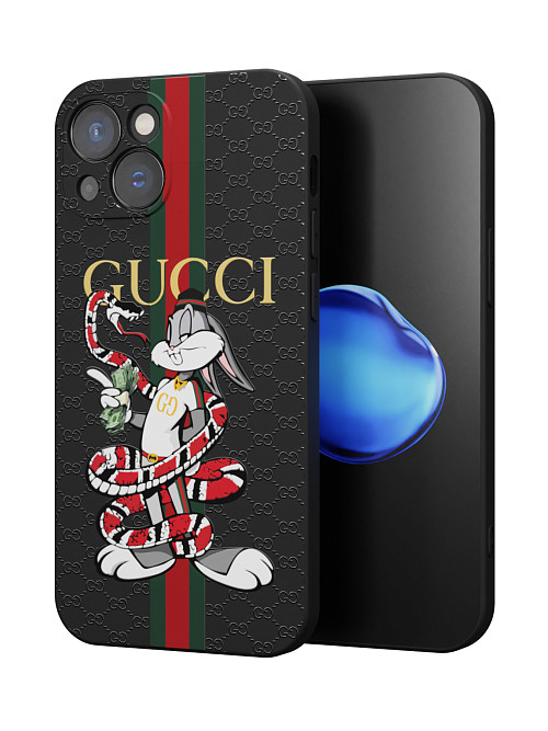 Силиконовый чехол для Apple iPhone 15 Plus "NOVEL: Багз Банни Gucci"