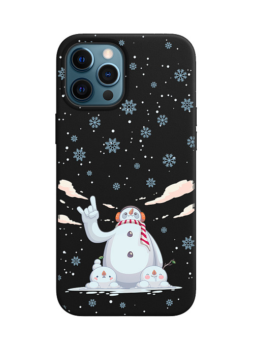 Силиконовый чехол для Apple iPhone 12 Pro Max "Крутой снеговик"