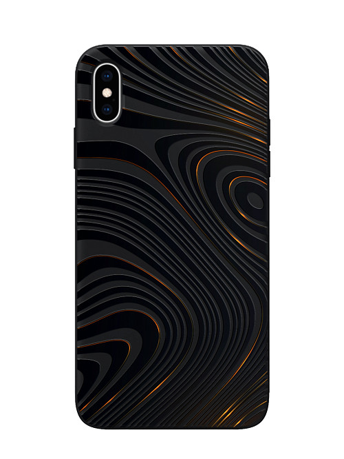 Силиконовый чехол для Apple iPhone Xs Max "Бронзовые волны"