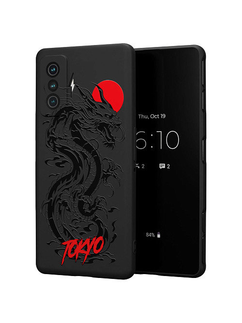 Силиконовый чехол для Xiaomi Redmi K50 Gaming Edition "Черный дракон"