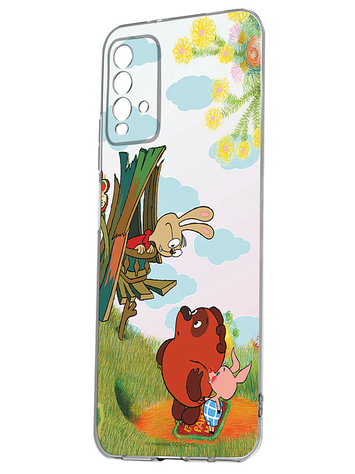 Силиконовый чехол для Xiaomi Redmi 9T "Винни-пух: В гостях у Кролика"