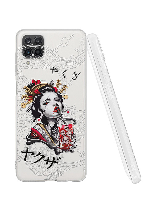 Силиконовый чехол для Samsung Galaxy A12 (4G) "Geisha Bloody"