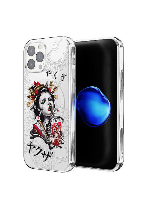 Противоударный чехол с MagSafe для Apple iPhone 12 Pro Max "Geisha Bloody"