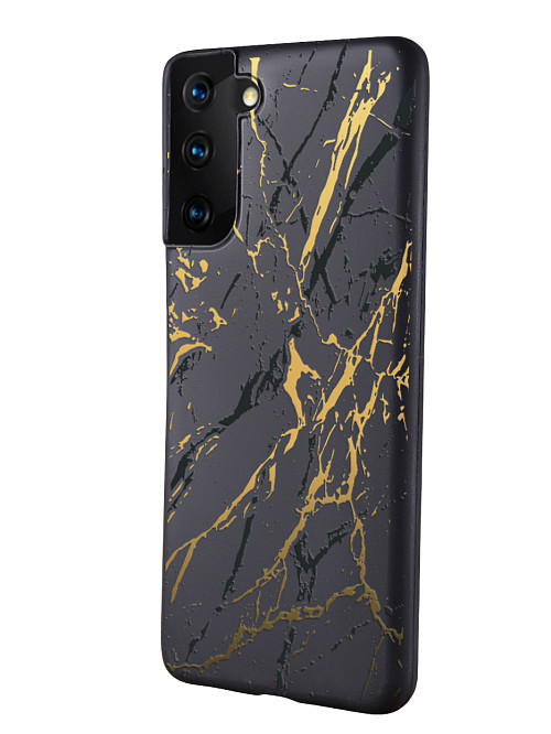 Силиконовый чехол для Samsung Galaxy S21+ (5G) "Золотой мрамор"