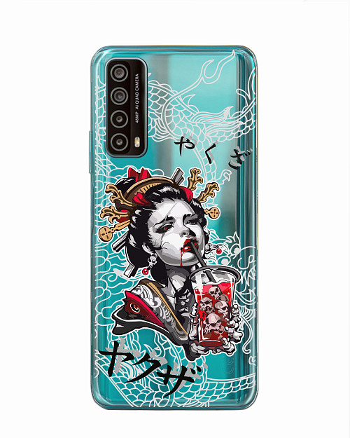 Силиконовый чехол для Huawei P Smart (2021) "Geisha Bloody"