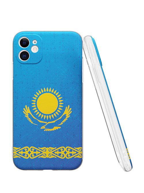 Силиконовый чехол для Apple iPhone 11 "Флаг Казахстана"