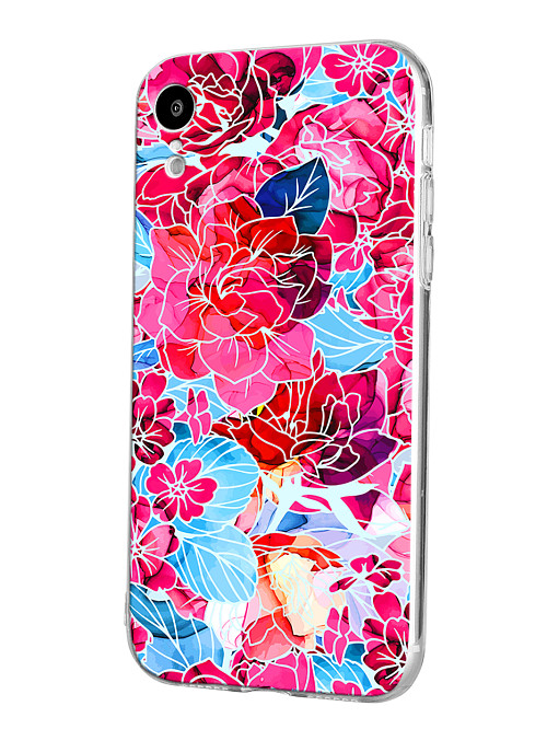 Силиконовый чехол для Apple iPhone Xr "Розовые цветы"