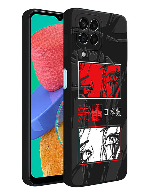 Силиконовый чехол для Samsung Galaxy M33 (5G) Красно-белый взгляд