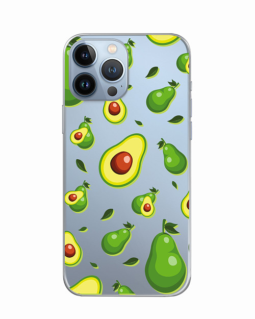 Силиконовый чехол для Apple iPhone 13 Pro Max Дождь из авокадо