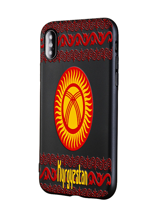 Силиконовый чехол для Apple iPhone X "Флаг Кыргызстана"