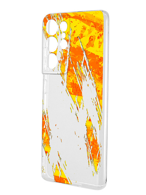 Силиконовый чехол для Samsung Galaxy S21 Ultra "Оранжевые пятна"