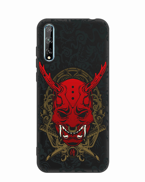 Силиконовый чехол для Huawei Y8p Red Oni mask