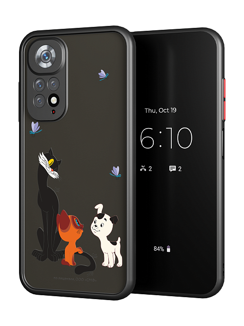 Противоударный чехол для Xiaomi Redmi Note 11S (4G) "Котенок по имени Гав: Под присмотром старшего"