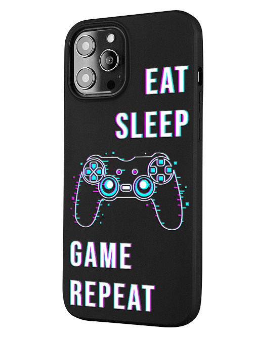 Силиконовый чехол для Apple iPhone 12 Pro Max "Eat Sleep Game repeat"