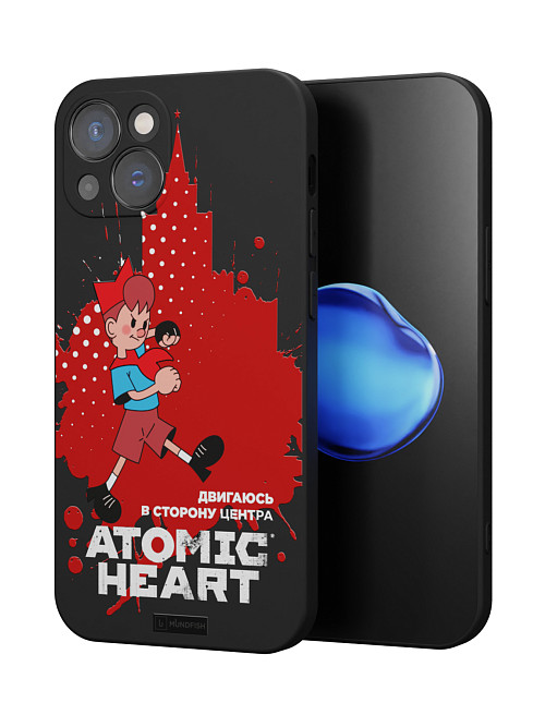 Силиконовый чехол для Apple iPhone 13 "Atomic Heart: В сторону центра"