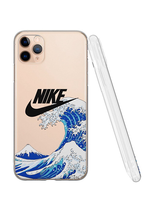 Силиконовый чехол для Apple iPhone 11 Pro Max "NOVEL: Nike и волна"