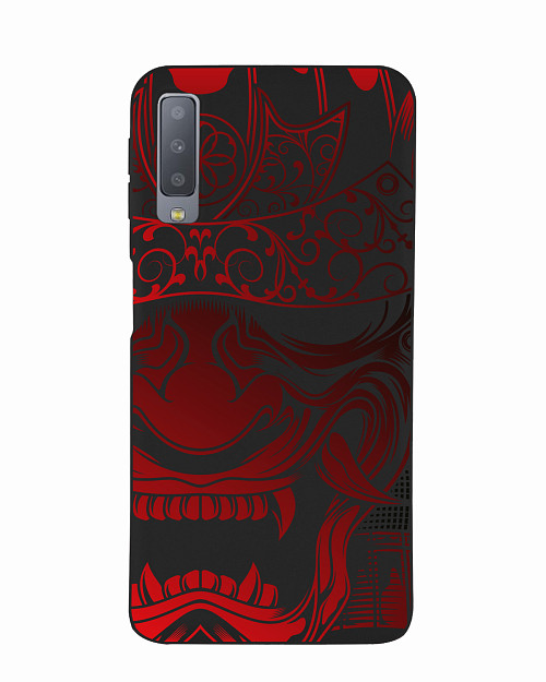 Силиконовый чехол для Samsung A7 2018 (A750) Красная маска самурая