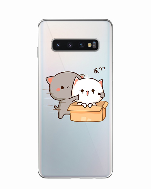 Силиконовый чехол для Samsung Galaxy S10 Два котика