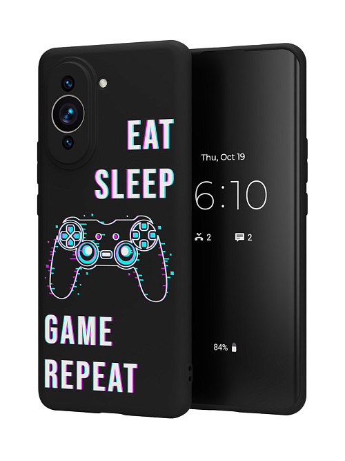 Силиконовый чехол для Huawei Nova 10 Eat Sleep Game repeat