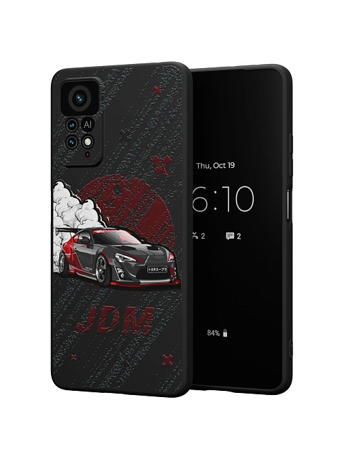 Силиконовый чехол для Xiaomi Redmi Note 12 Pro (4G) "JDM чёрная машина"