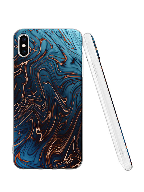 Силиконовый чехол для Apple iPhone XS Max "Бронзовый узор"