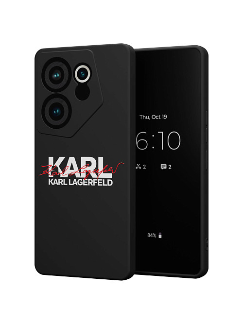 Силиконовый чехол для Tecno Camon 20 premier "NOVEL: Lagerfeld V.2"