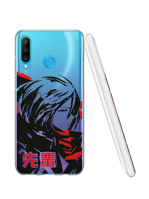 Силиконовый чехол для Huawei P30 Lite "Атака титанов - Mikasa Ackerman"