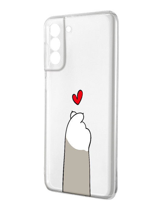 Силиконовый чехол для Samsung Galaxy S21+ (5G) "Лапка с сердцем"