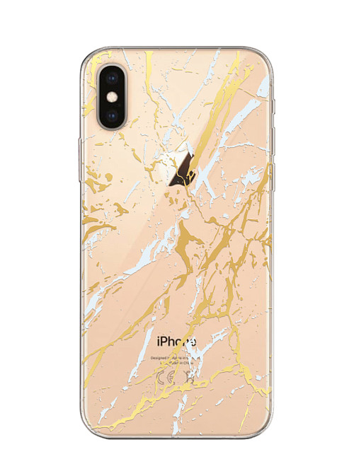 Силиконовый чехол для Apple iPhone Xs "Белый мрамор"